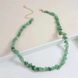 Bohemian Green Gravel Natural Semi-precious Stone Necklace