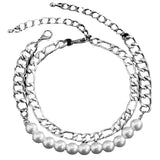 Bohemian Pearl Beads Chain Men Bracelet Set