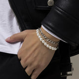 Bohemian Pearl Beads Chain Men Bracelet Set