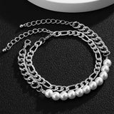 Bohemian Pearl Beads Chain Men Bracelet Set