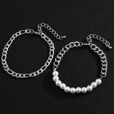 Bohemian Pearl Beads Chain Men Bracelet Set