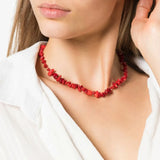 Bohemian Red Coral Necklace Women Pearl Birthday Gift