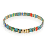 Boho Beach Rainbow Beaded Bracelet Multicolour Dainty Jewelry
