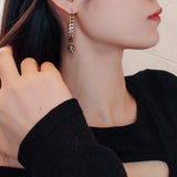 Vintage Skull Dangle Chain Earrings Punk Jewelry For Women Style