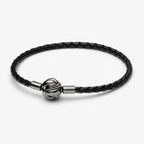 925 Silver Ginkgo Pendant & Knot Bracelet Set for Men and Women