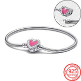 925 Silver Radiant Heart Chain Bracelet for Women