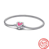 925 Silver Radiant Heart Chain Bracelet for Women
