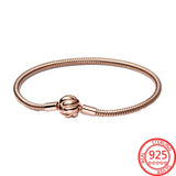 925 Silver Radiant Heart Snake Chain Bracelet
