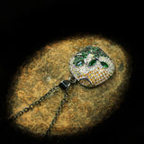 Green CZ Crystal Sweater Necklace for Women