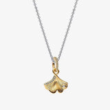 S925 Ginkgo Pendant Earrings Necklace Set