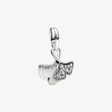 S925 Silver Ginkgo Pendant Necklace & Earrings Set for Men and Women