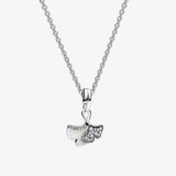 S925 Silver Ginkgo Pendant Necklace & Earrings Set for Men and Women