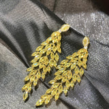 Yellow Zircon Crystal Dangle Earrings for Wedding