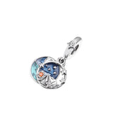 Night Sky Double Dangle Charm 925 Silver Bead for Bracelets DIY Jewelry