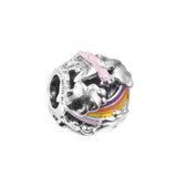 Night Sky Double Dangle Charm 925 Silver Bead for Bracelets DIY Jewelry