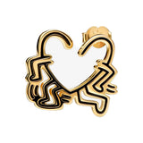 Butterfly Heart Earrings 925 Silver Pave Stud Gift Women Engagement