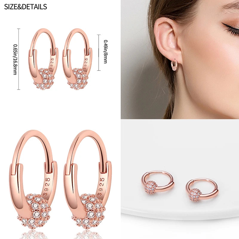 Women's 925 Silver Double Hoop Earrings