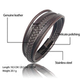Punk Men's Stitch Leather Bracelet