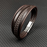 Punk Men's Stitch Leather Bracelet