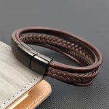Punk Men's Stitch Leather Bracelet