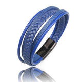 Punk Men's Stitch Leather Bracelet