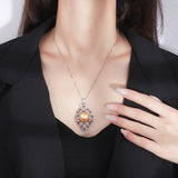 Elegant Big Pearl Pendant Necklace Lab Diamonds for Anniversary