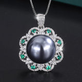 Pearl Pendant Chains Necklace Lab Diamonds Anniversary Gift