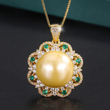 Pearl Pendant Chains Necklace Lab Diamonds Anniversary Gift