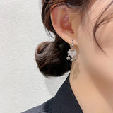 Chinese Style Micro-set Zircon Safe Lock Earrings