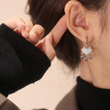 Chinese Style Micro-set Zircon Safe Lock Earrings