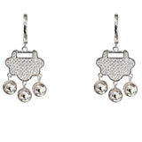 Chinese Style Micro-set Zircon Safe Lock Earrings