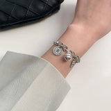Chinese Zodiac Tiger Bell Stretch Bracelet Ladies S925 Sterling Silver Bracelet