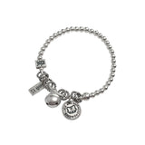 Chinese Zodiac Tiger Bell Stretch Bracelet Ladies S925 Sterling Silver Bracelet