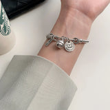 Chinese Zodiac Tiger Bell Stretch Bracelet Ladies S925 Sterling Silver Bracelet