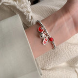 Chinese Zodiac Tiger Elastic Bracelet S925 Sterling Silver Ladies