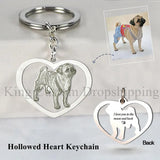Christmas Pet Engrave Photos Keychain - Cats and Dogs Memory Jewelry