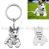 Christmas Pet Engrave Photos Keychain - Cats and Dogs Memory Jewelry