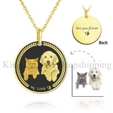 Christmas Pet Engrave Photos Keychain - Cats and Dogs Memory Jewelry