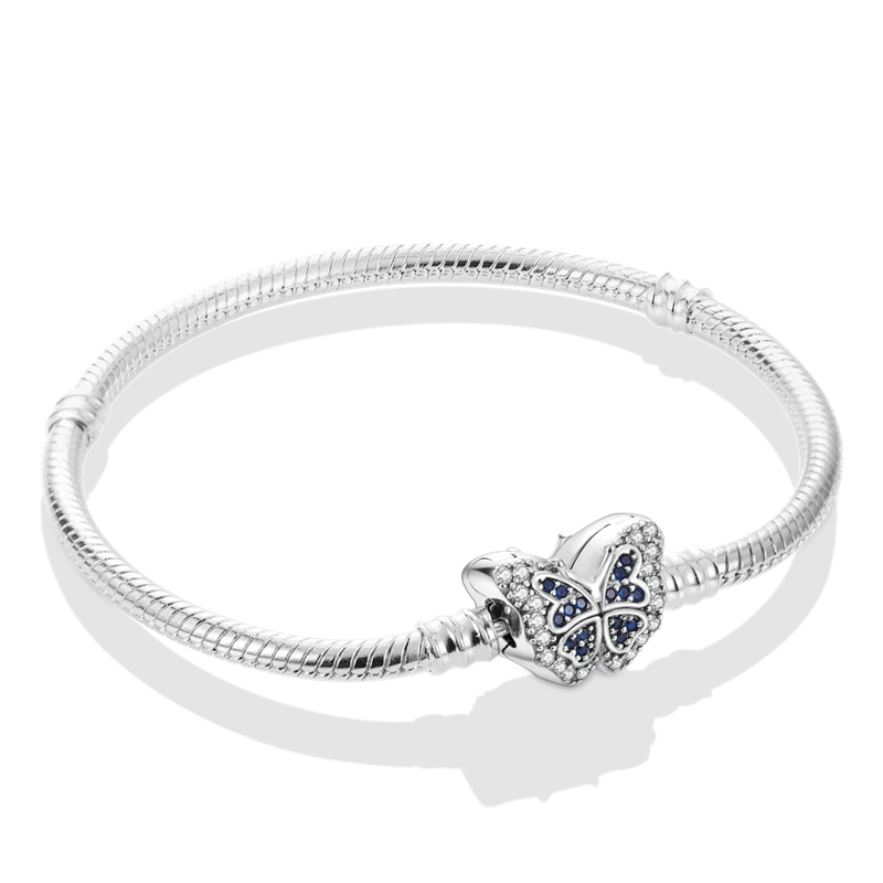 925 Sterling Silver Heart Flower Bracelet for Bead Charms DIY Jewelry