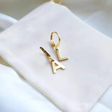 Classic A-Z Initials Earrings Stainless Steel High Never Fade Jewelry