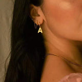 Classic A-Z Initials Earrings Stainless Steel High Never Fade Jewelry