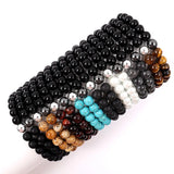 Men's Tiger Eye Stone Beaded Bracelet 8mm
