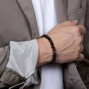 Men's Tiger Eye Stone Beaded Bracelet 8mm