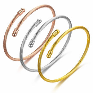 Classic Cable Bracelet Titanium Steel Bangle