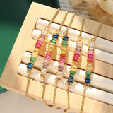 Colorful CZ Rainbow Bracelet Waterproof Stainless Steel Wrist