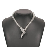 Crystal Silver Magnetic Snake Necklace For Women