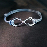 Colorful Rope Infinite Mom Bracelet with Children Names