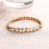 Letter Bead Bracelet Round Beaded Gift for Women Men
