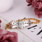 Heart Cuban Chain Personalized Plated Name Bracelet For Women