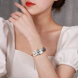 Heart Cuban Chain Personalized Plated Name Bracelet For Women